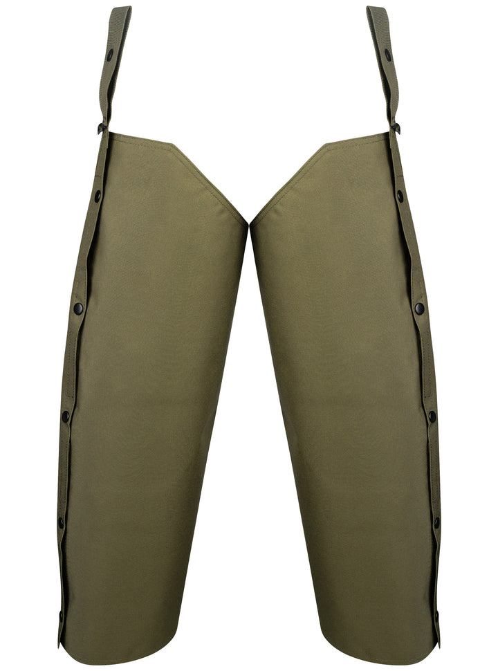 JACK PYKE Unisex Button Up Waterproof Over Trousers Chaps Olive Green