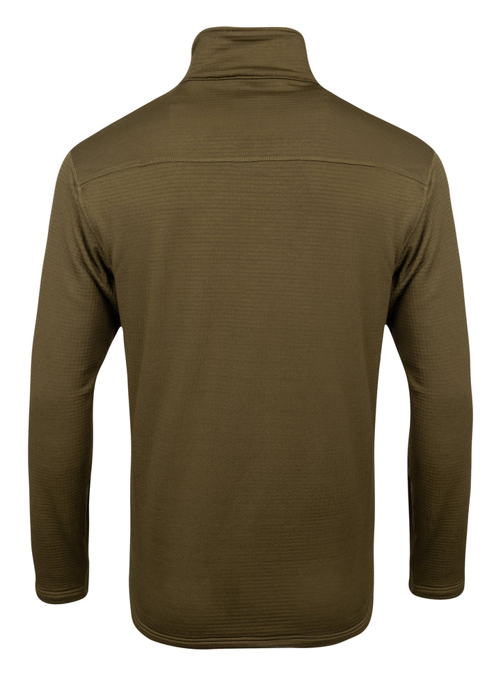 JACK PYKE Waffle Mens Fleece Top Green  – Lightweight & Warm Outdoor Half Zip Jacket with High Collar for Hiking, Shooting and Everyday Wear