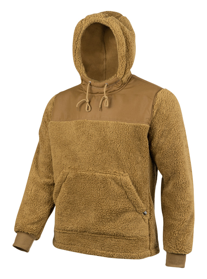 Jack Pyke Men’s Sherpa Fleece Hoodie Gen 2, Long Sleeve Hunting & Hiking Fleece Jacket Mens with Zipped Kangaroo Pockets, Elbow & Shoulder Patches, Drawstring Hood
