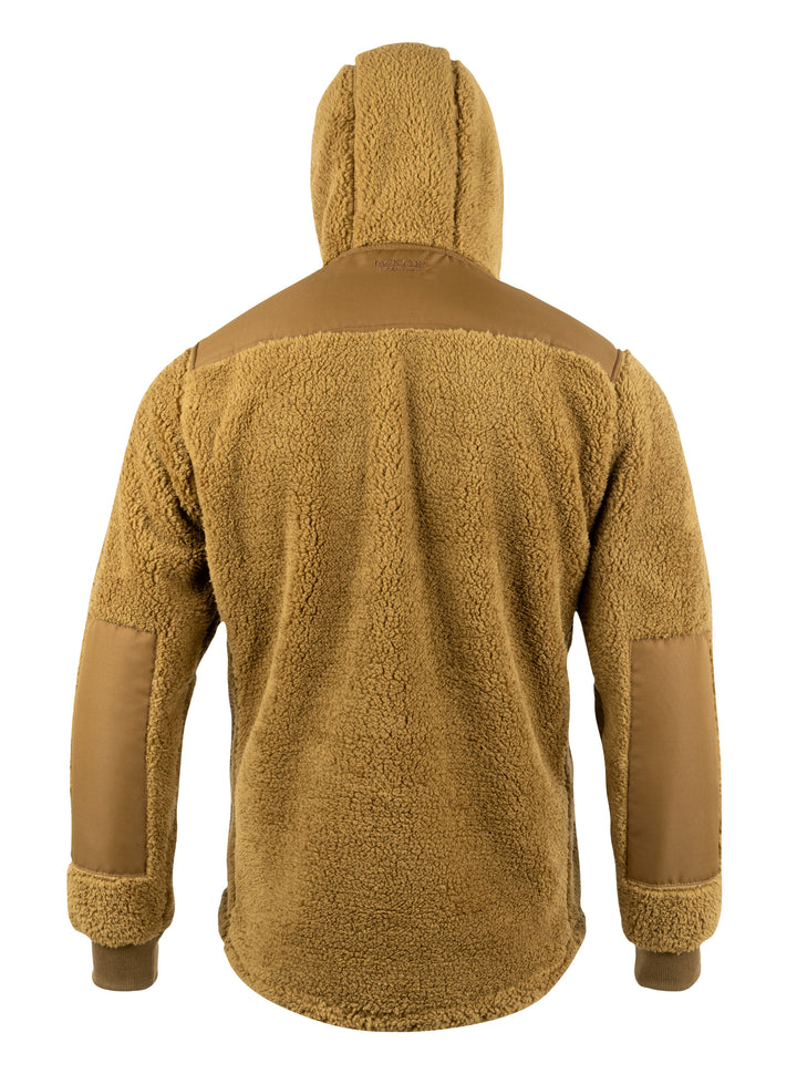 Jack Pyke Men’s Sherpa Fleece Hoodie Gen 2, Long Sleeve Hunting & Hiking Fleece Jacket Mens with Zipped Kangaroo Pockets, Elbow & Shoulder Patches, Drawstring Hood