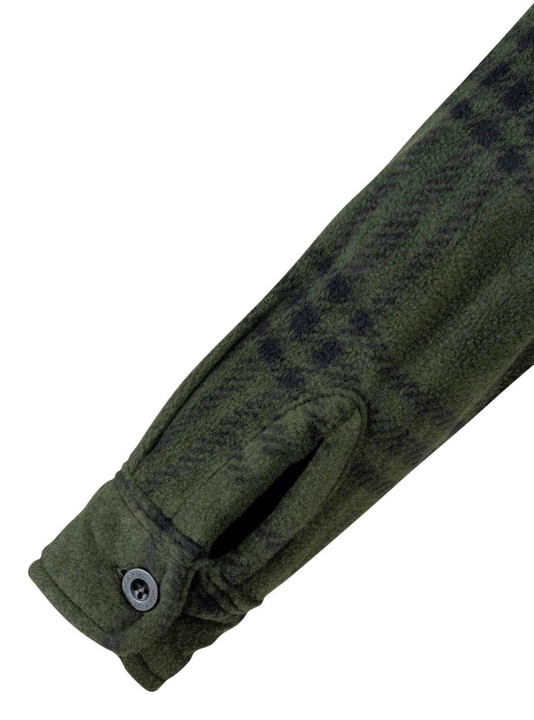 JACK PYKE Junior Polar Fleece Shirt Green Check