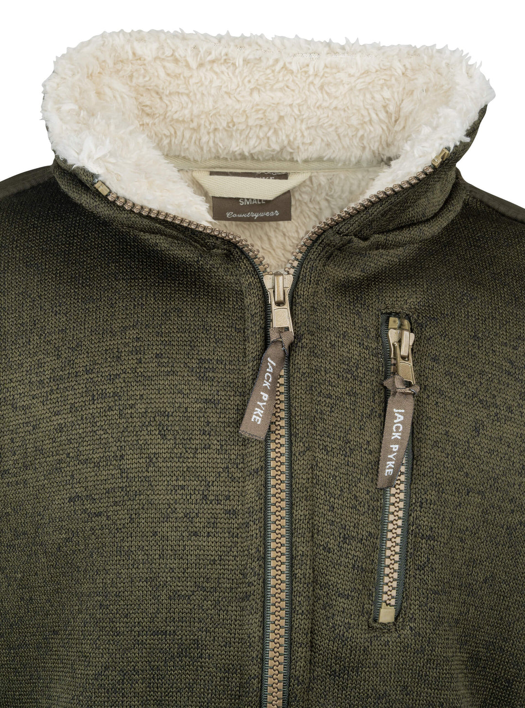 JACK PYKE Junior Scandinavian Fleece Jacket  – Warm Sherpa Lined Kids Fleece Jacket with Pockets – Boys and Girls Winter Jacket for Daily Use - Dark Olive