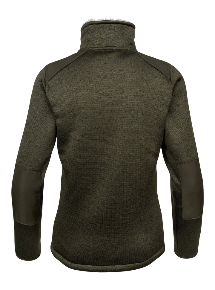 JACK PYKE Ladies Scandinavian Fleece Jacket – Warm Sherpa Lined Womens Fleece Jacket with Full Zip and Pockets – Winter Outdoor Jacket for Daily Wear,  Dark Olive