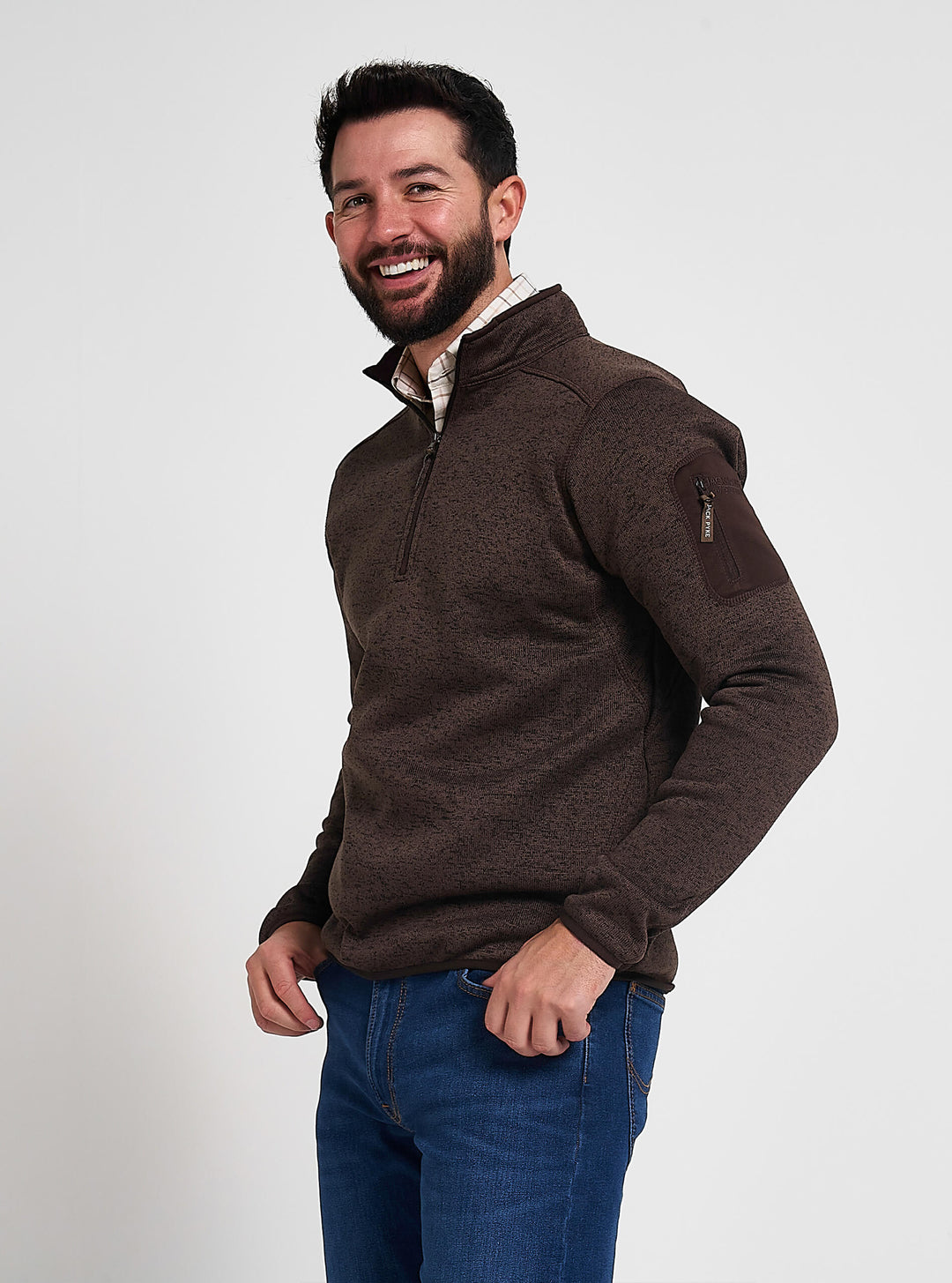 JACK PYKE Melange Quarter Zip Long sleeve Fleece