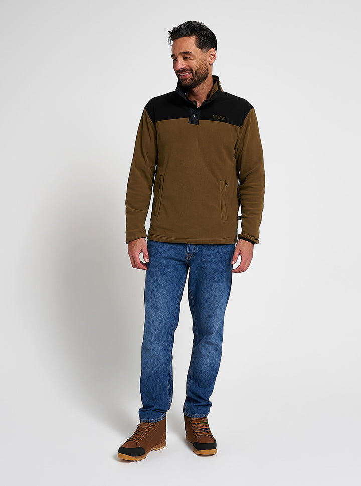 JACK PYKE Mens Snap Neck Long Sleeve Thermal Fleece Top