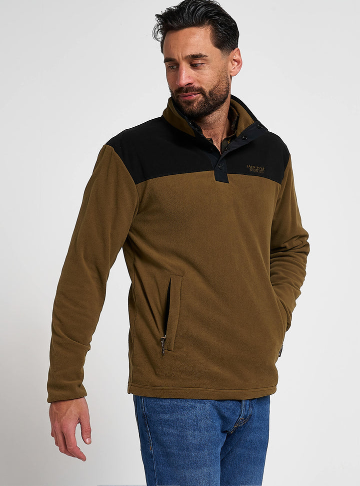 JACK PYKE Mens Snap Neck Long Sleeve Thermal Fleece Top