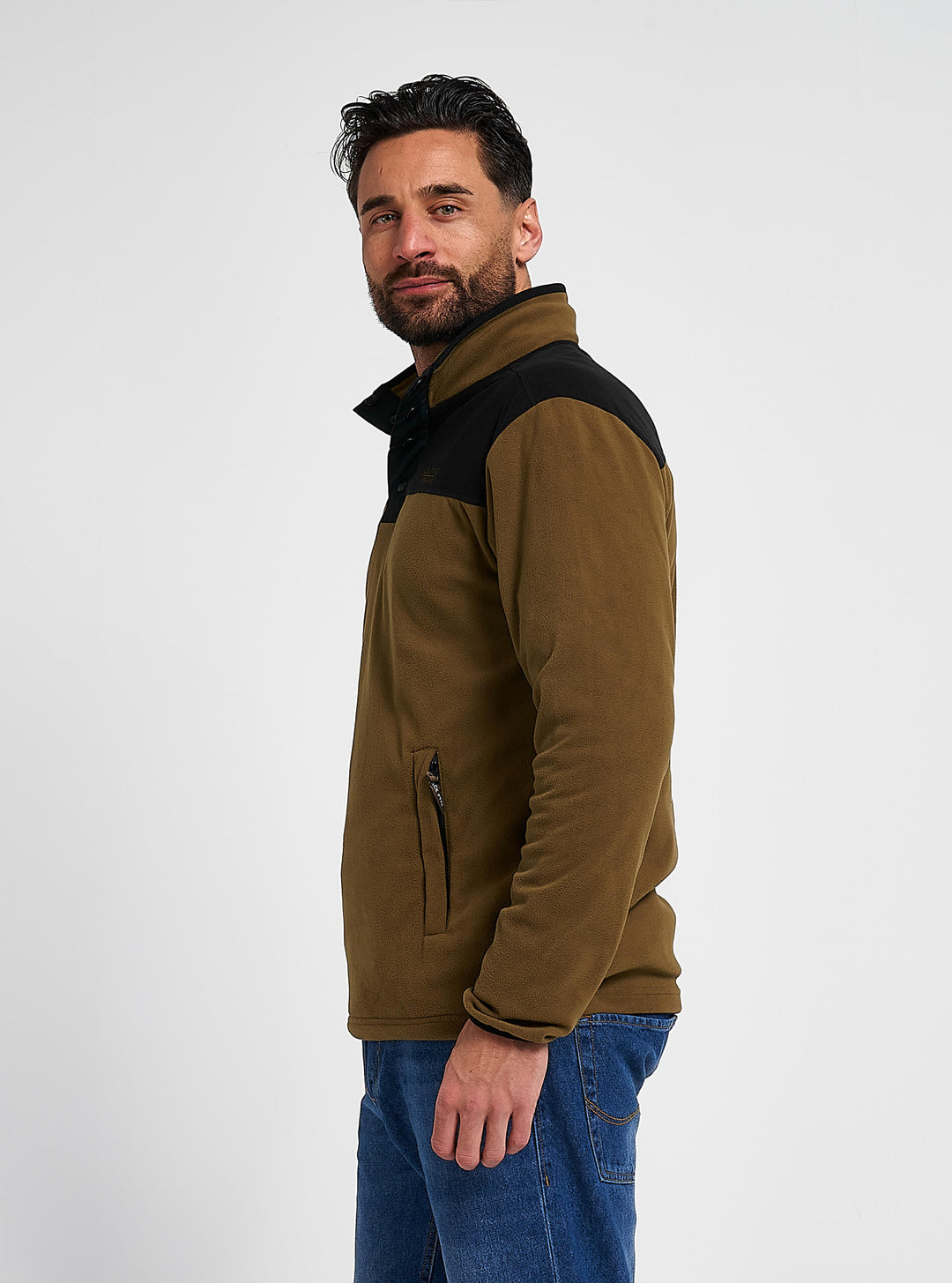 JACK PYKE Mens Snap Neck Long Sleeve Thermal Fleece Top