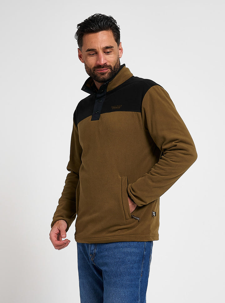 JACK PYKE Mens Snap Neck Long Sleeve Thermal Fleece Top