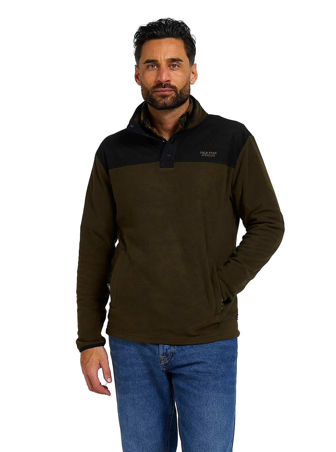 JACK PYKE Mens Snap Neck Long Sleeve Thermal Fleece Top