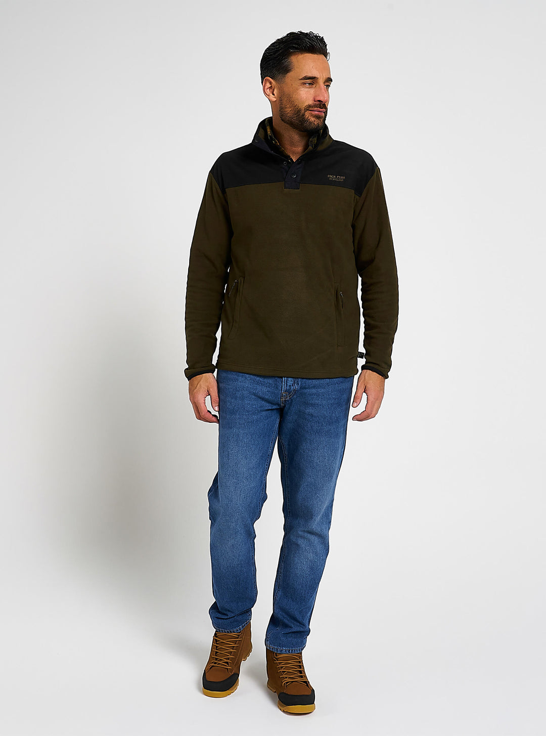 JACK PYKE Mens Snap Neck Long Sleeve Thermal Fleece Top