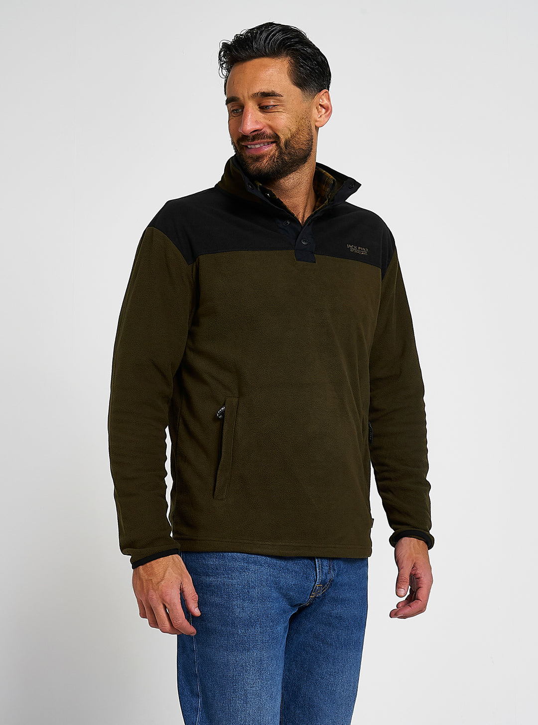 JACK PYKE Mens Snap Neck Long Sleeve Thermal Fleece Top