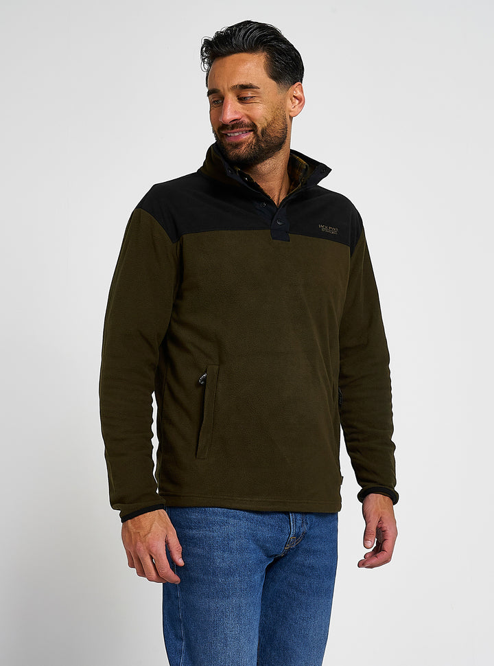 JACK PYKE Mens Snap Neck Long Sleeve Thermal Fleece Top