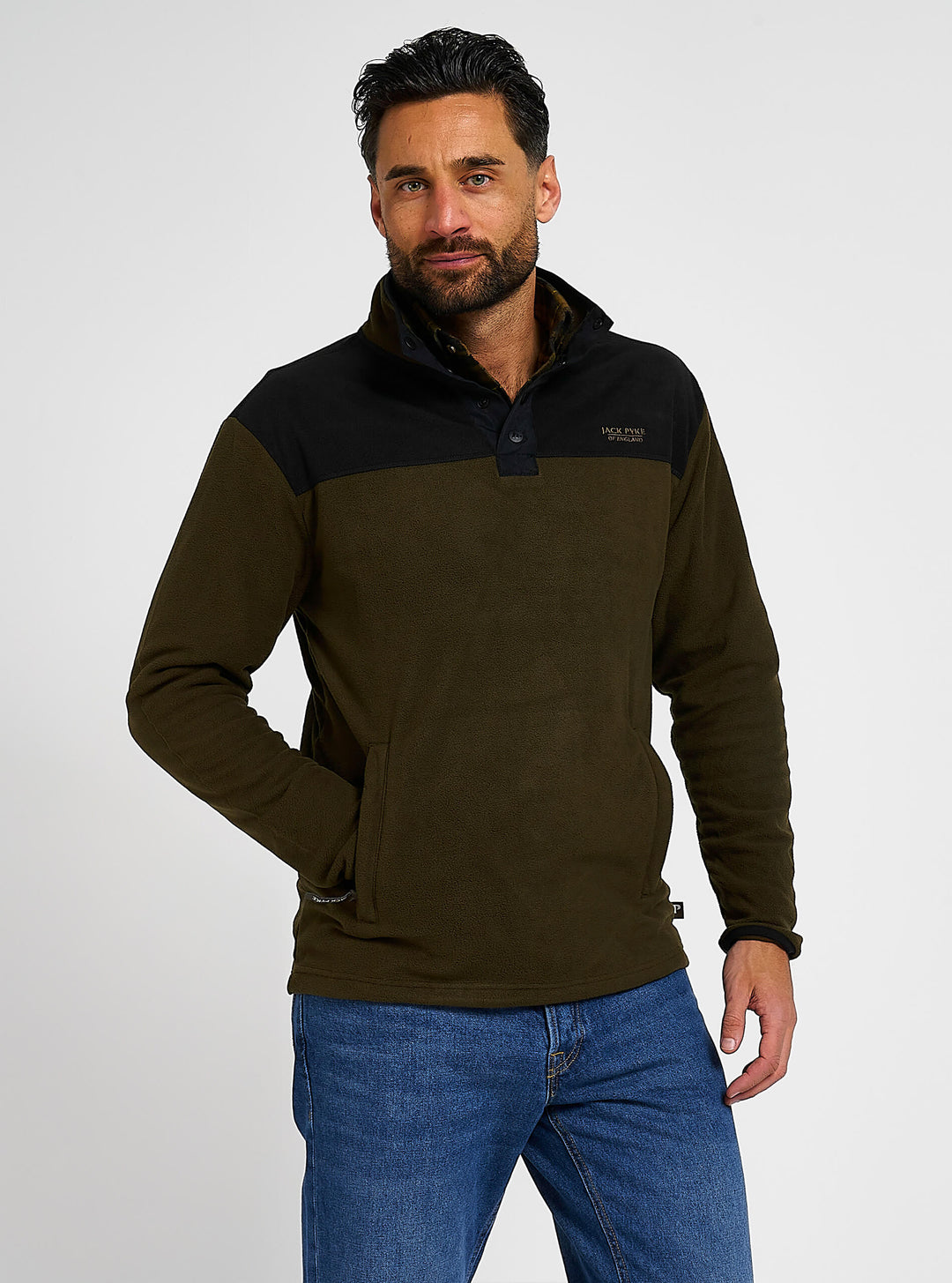 JACK PYKE Mens Snap Neck Long Sleeve Thermal Fleece Top