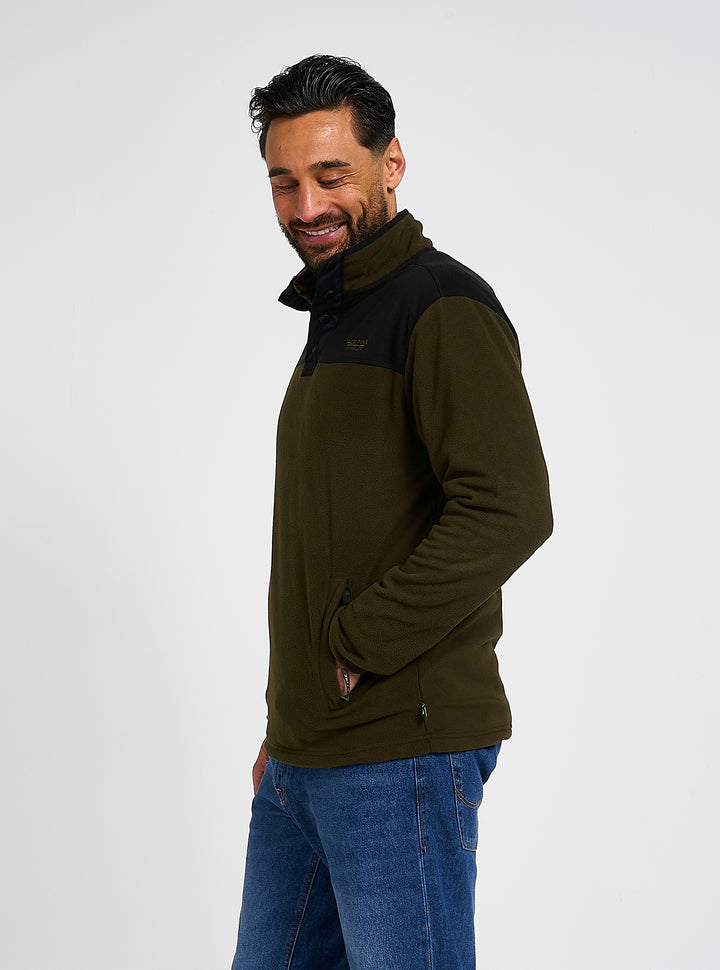 JACK PYKE Mens Snap Neck Long Sleeve Thermal Fleece Top