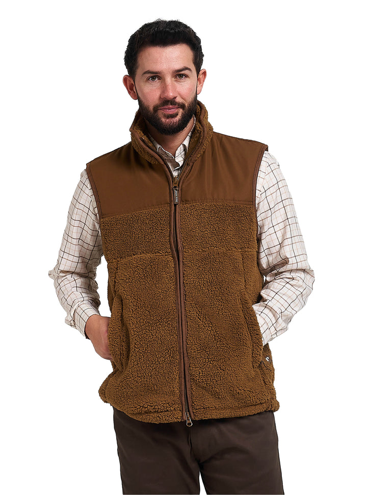 JACK PYKE Sherpa Fleece Weste Dunkeloliv