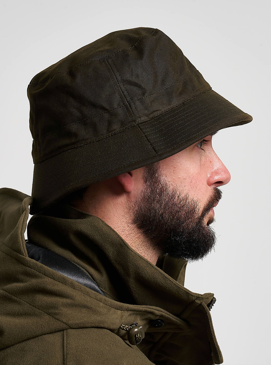 Jack Pyke Waxed Bucket Hat - Waterproof Cotton Sun Hats for Men & Women - Lightweight Summer Hat with Rigid Brim for Camping, Beach, Golf, Travelling - Green