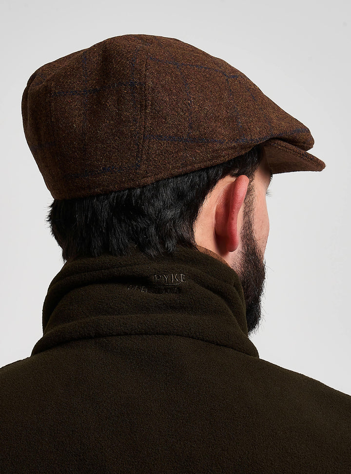 JACK PYKE Newsboy Schiebermütze aus braunem Tweed