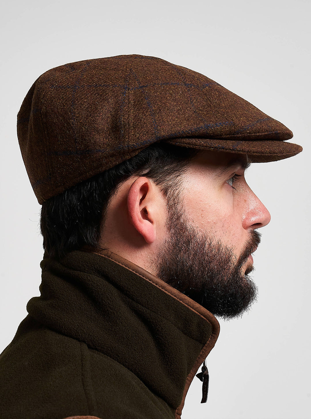 JACK PYKE Newsboy Schiebermütze aus braunem Tweed