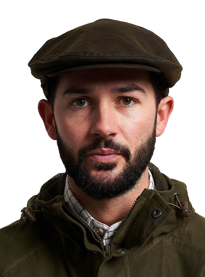 JACK PYKE Men's Green Cotton Waxed Flat Cap