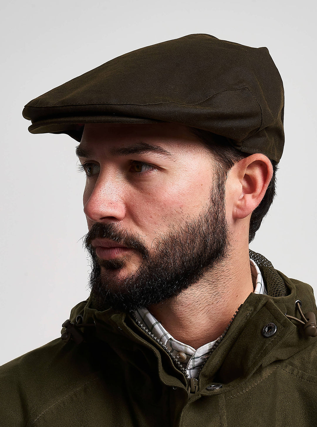 JACK PYKE Men's Green Cotton Waxed Flat Cap