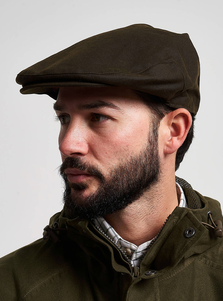 JACK PYKE Men's Green Cotton Waxed Flat Cap