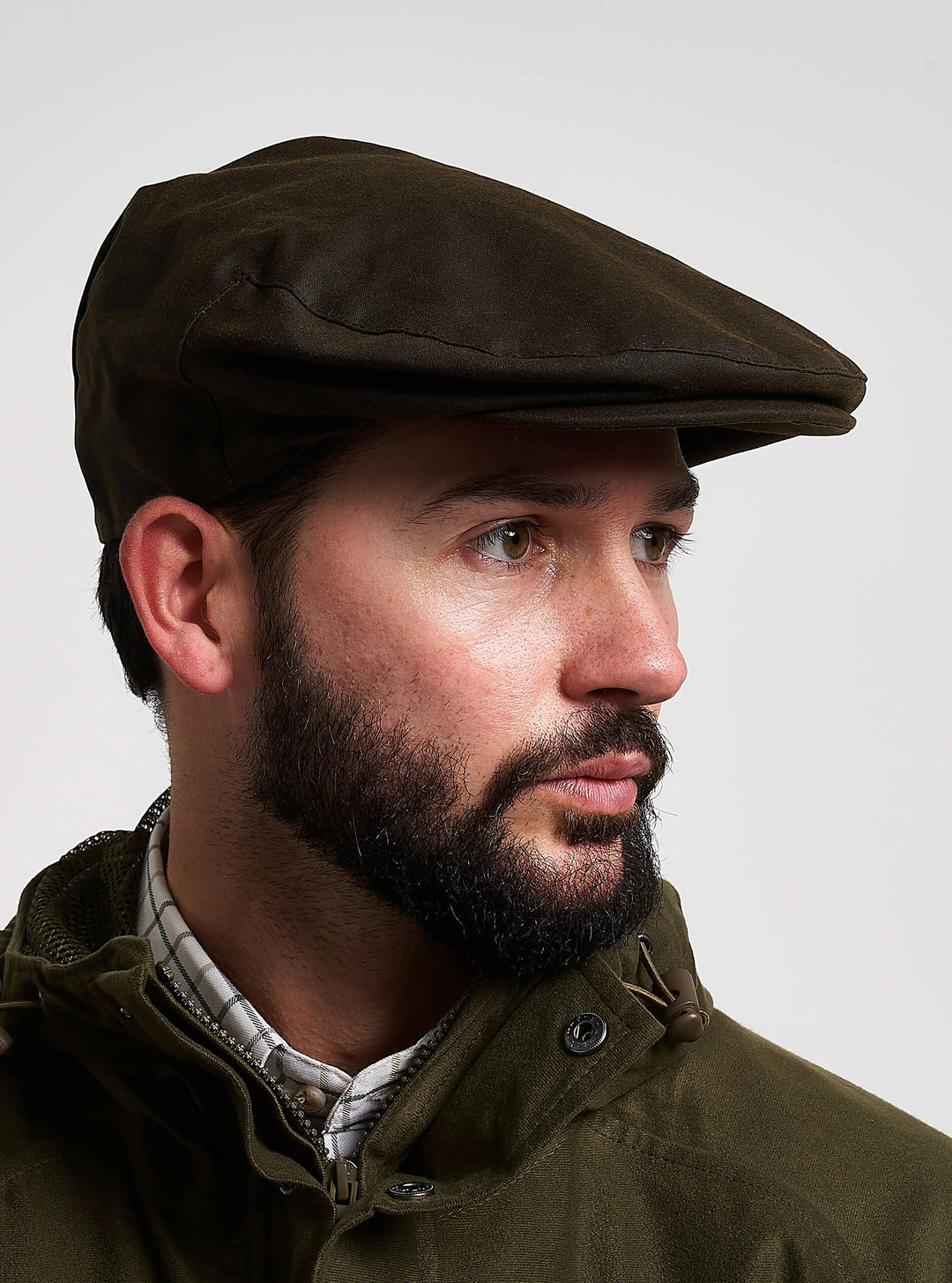 JACK PYKE Men's Green Cotton Waxed Flat Cap