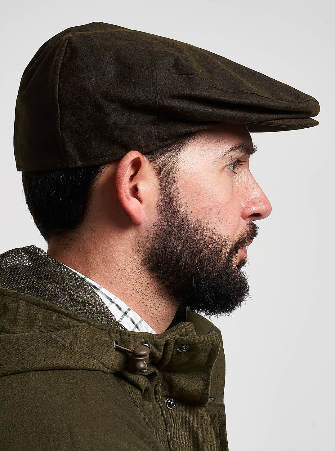 JACK PYKE Men's Green Cotton Waxed Flat Cap