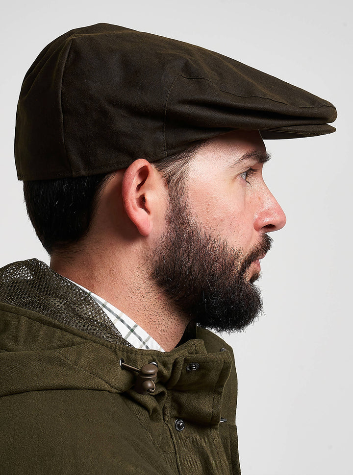 JACK PYKE Men's Green Cotton Waxed Flat Cap