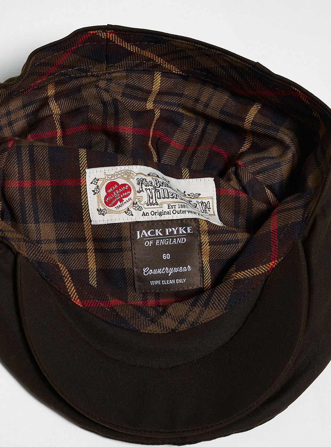 JACK PYKE Men's Green Cotton Waxed Flat Cap