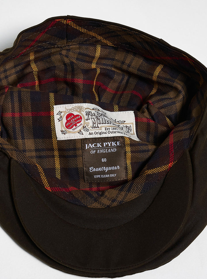 JACK PYKE Men's Green Cotton Waxed Flat Cap