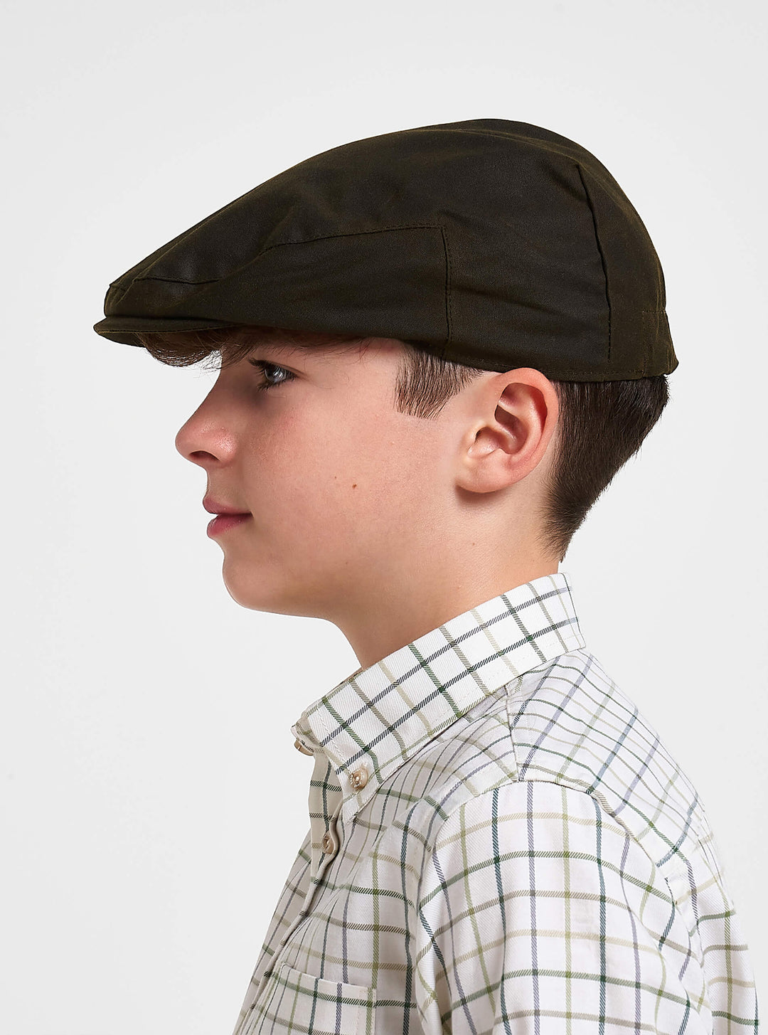 JACK PYKE Junior Berretto Piatto in Cotone Cerato, Verde