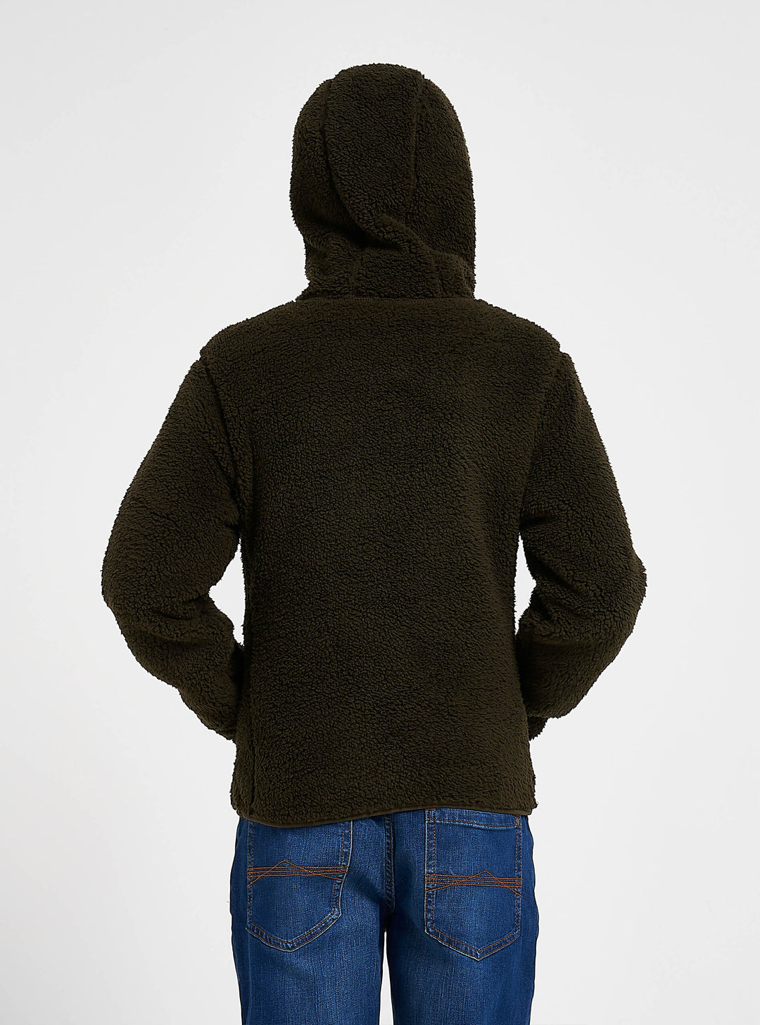 Jack Pyke Junior Sherpa Fleece Hoodie Dunkeloliv