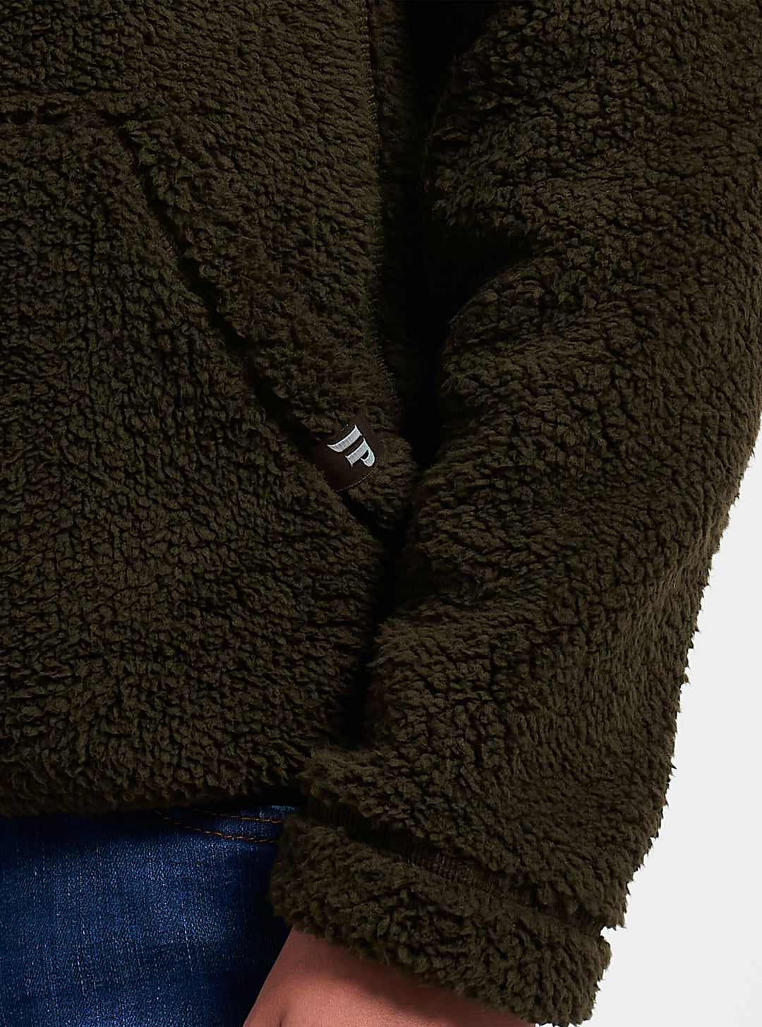 Jack Pyke Junior Sherpa Fleece Hoodie Dunkeloliv