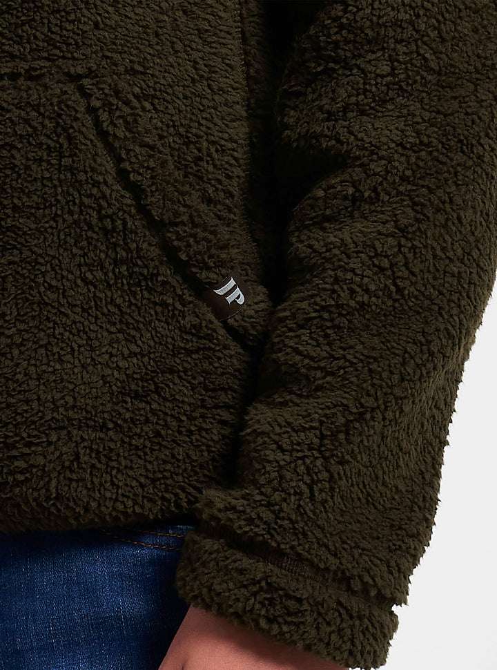 Jack Pyke Junior Sherpa Fleece Hoodie Dunkeloliv