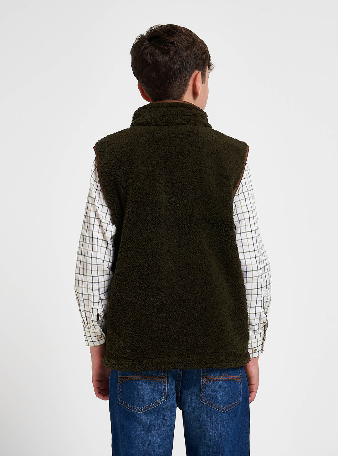 JACK PYKE Gilet in pile Sherpa junior Oliva scuro