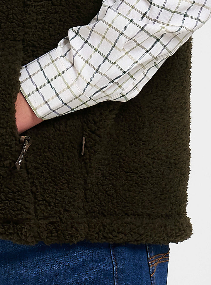 JACK PYKE Gilet in pile Sherpa junior Oliva scuro