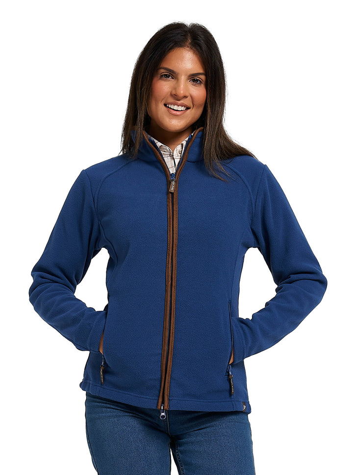 JACK PYKE Womens Fleece Jacket – Lightweight and Breathable Ladies Fleece jacket with Full Zip, Long Sleeves, Zipped Pockets, Faux Leather Piping – Ideal for Travel and Outdoor Sports