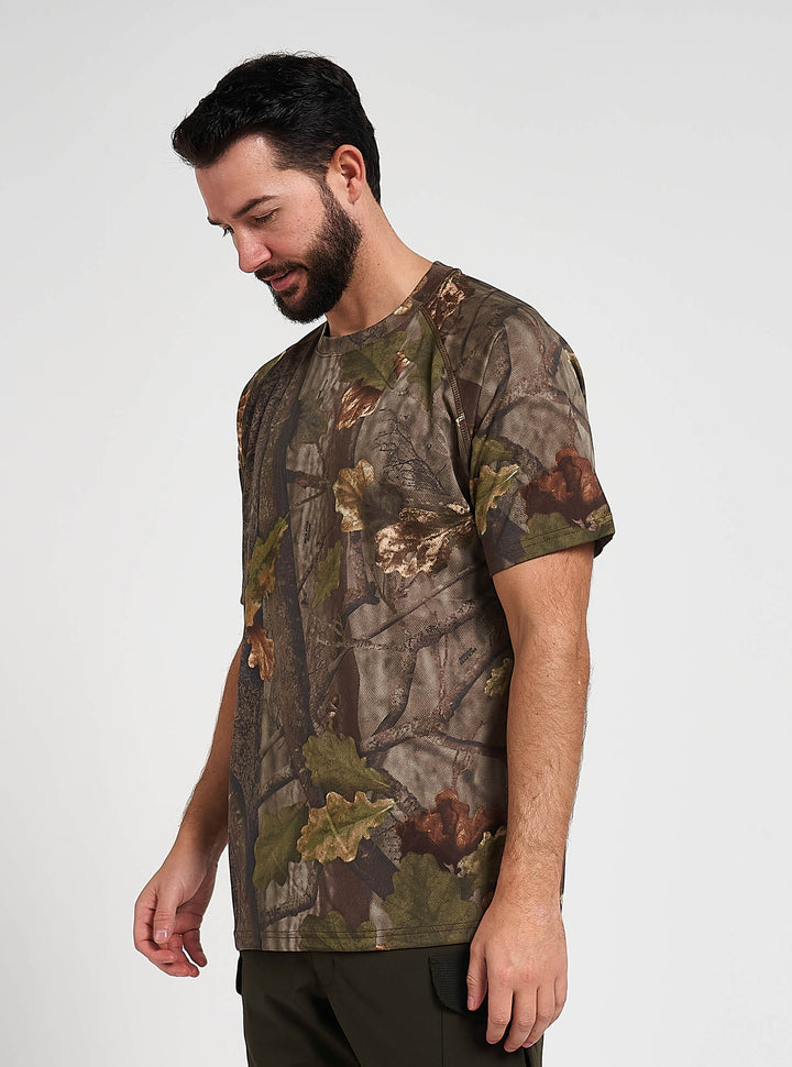 JACK PYKE Quick Wick Kurzarm-T-Shirt mit Rundhalsausschnitt English Oak Evolution