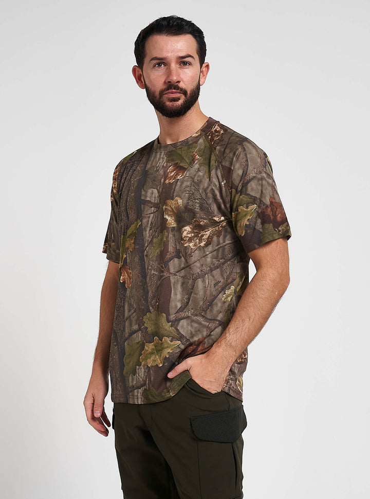 JACK PYKE Quick Wick Kurzarm-T-Shirt mit Rundhalsausschnitt English Oak Evolution