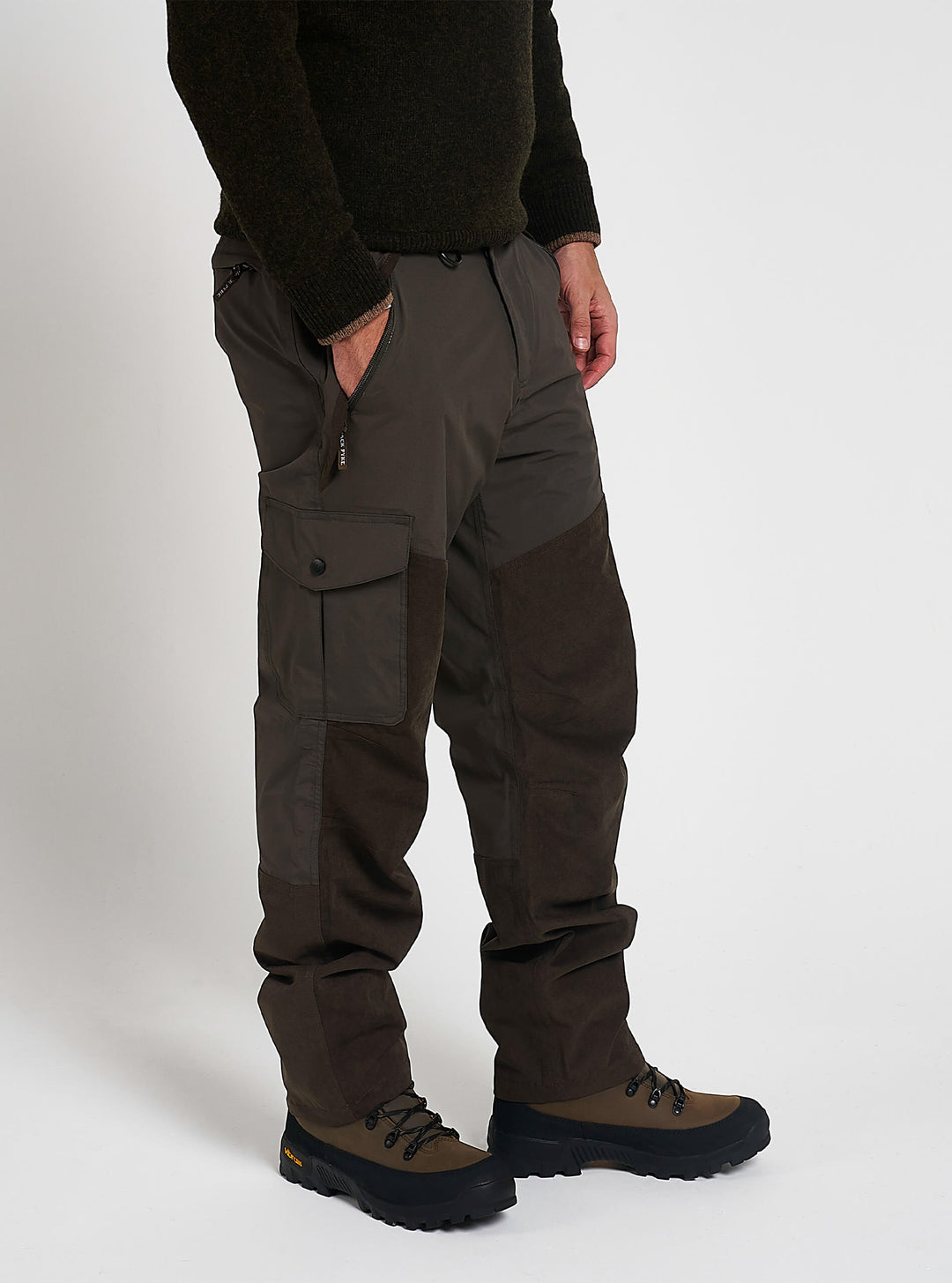 JACK PYKE Ashcombe Trousers - Adult Unisex Outdoor Trousers - Waterproof & Breathable with TPU Membrane Construction - 30-40" Waist - Olive Green/Brown