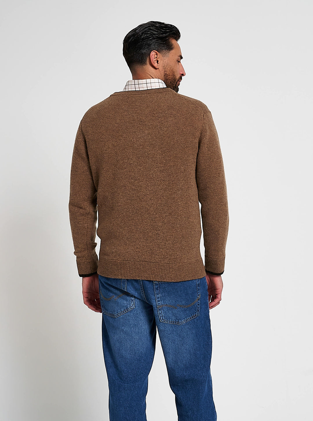 JACK PYKE Ashcombe 100% Lambswool Long Sleeve V-Neck Jumper Pullover