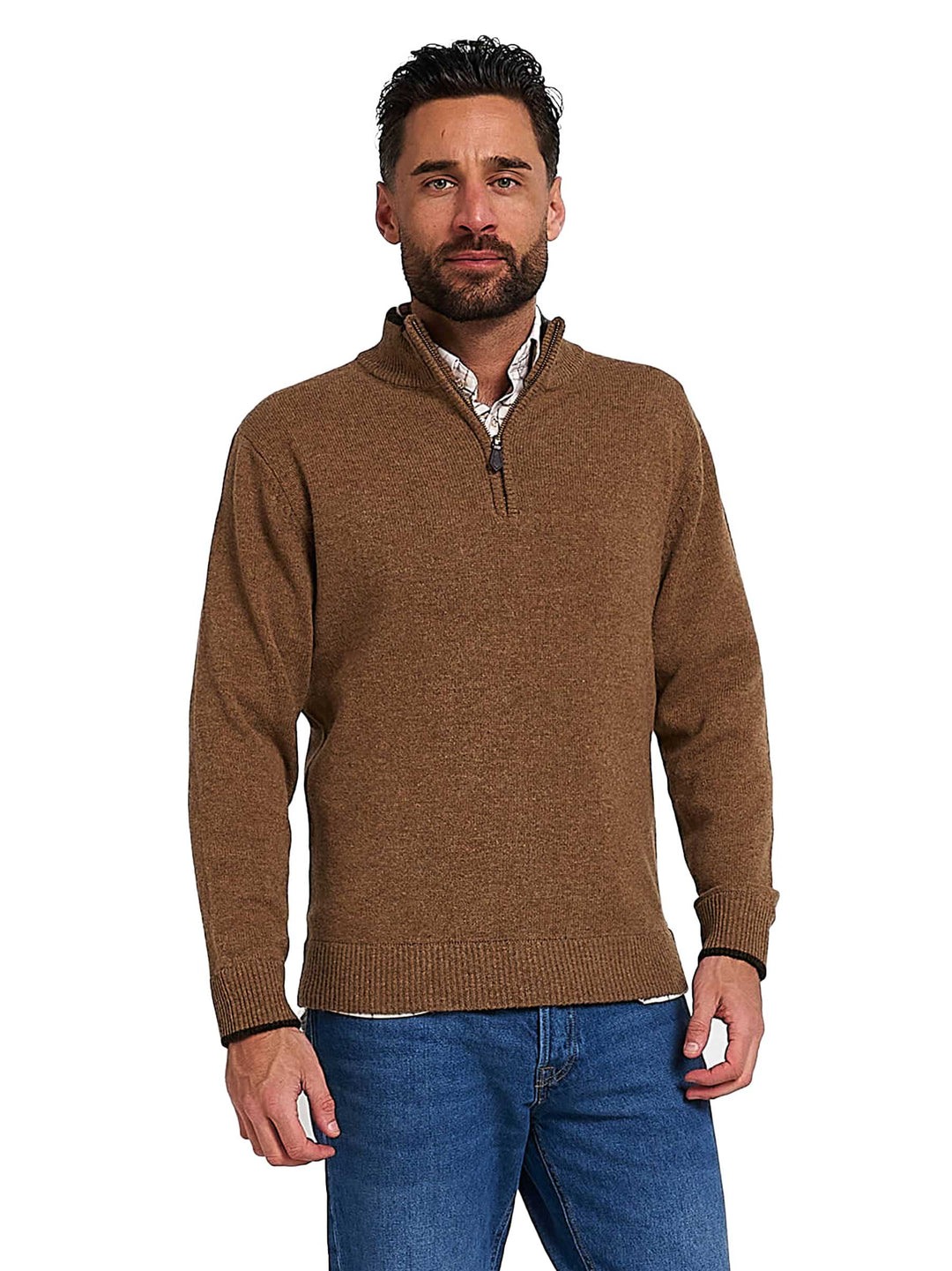 JACK PYKE Ashcombe 100% Lambswool Long Sleeve Zip Knit Jumper Pullover