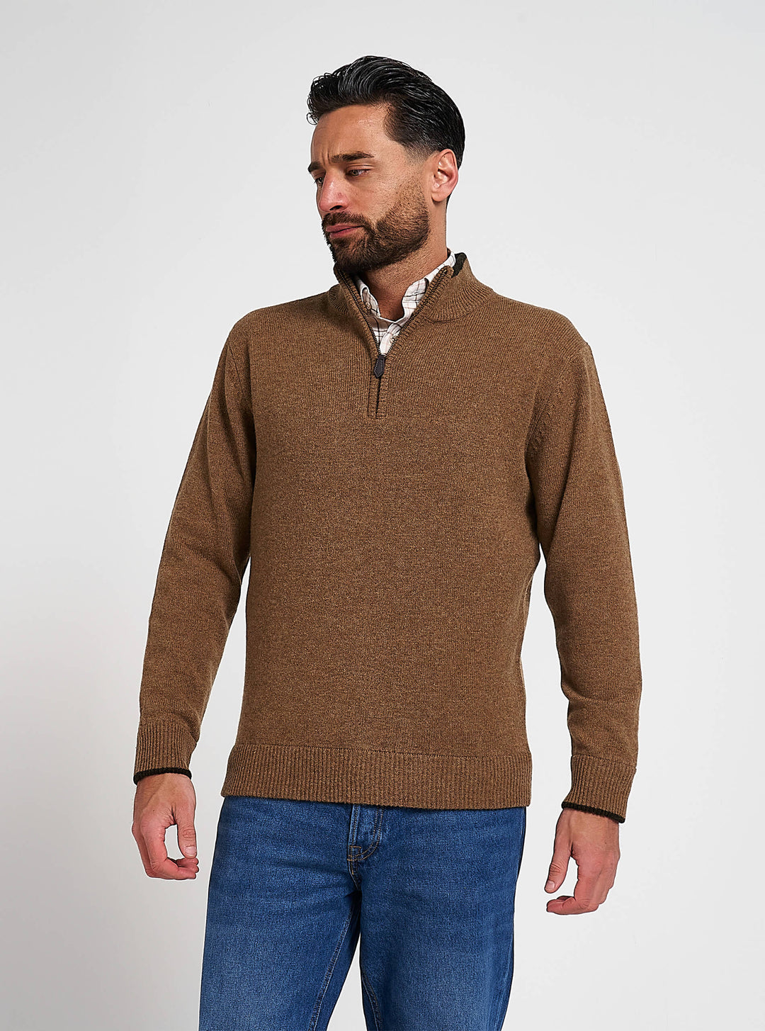 JACK PYKE Ashcombe 100% Lambswool Long Sleeve Zip Knit Jumper Pullover