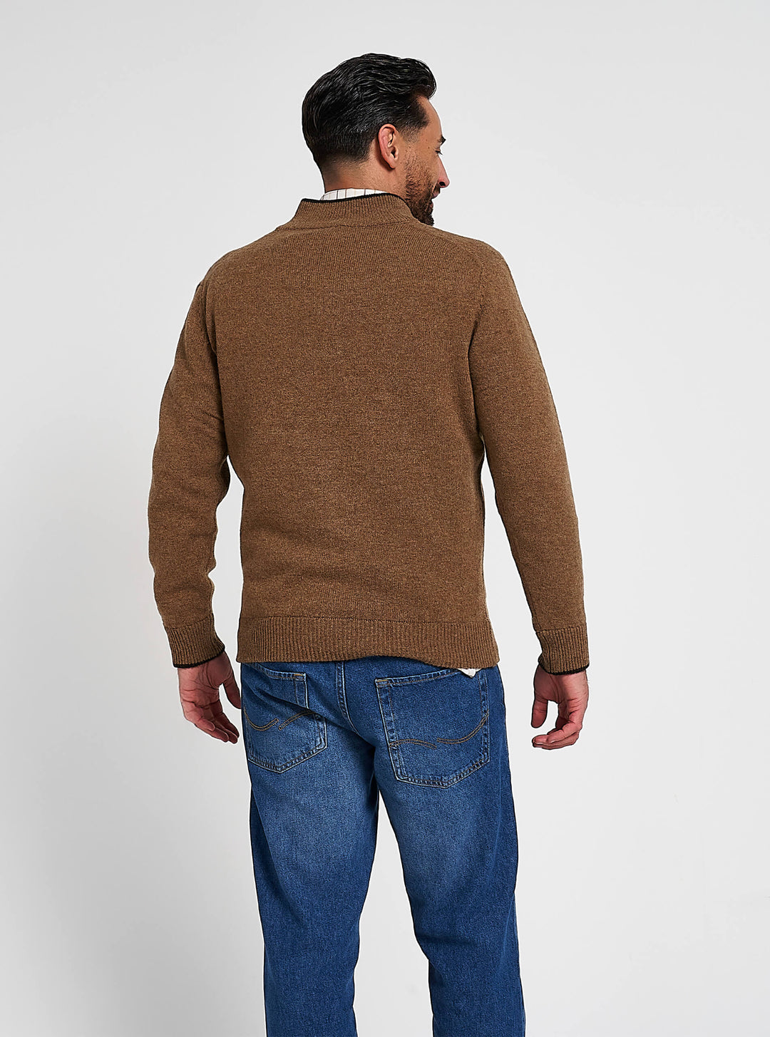 JACK PYKE Ashcombe 100% Lambswool Zip Knit Jumper Pullover