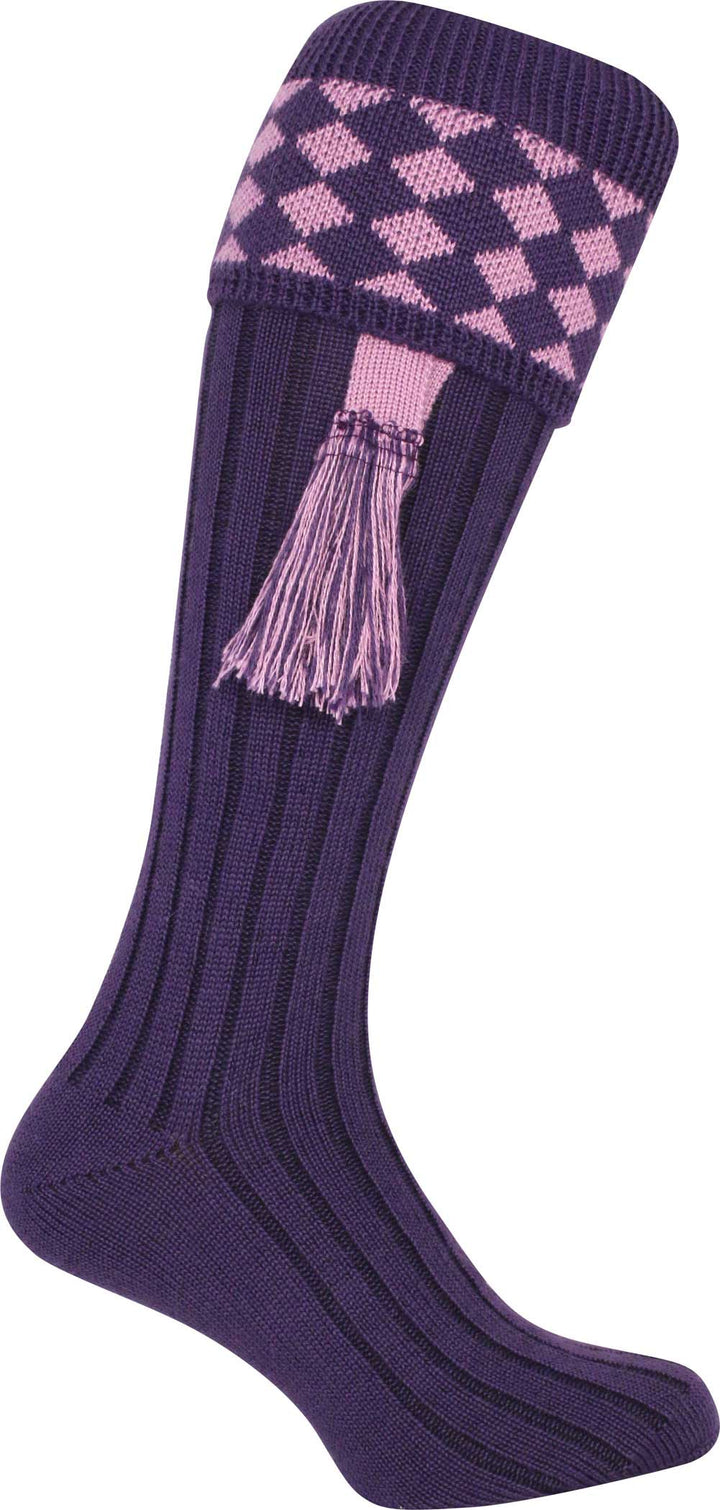 JACK PYKE Pair of Harlequin Shooting Socks with Garters 8 to 11 UK