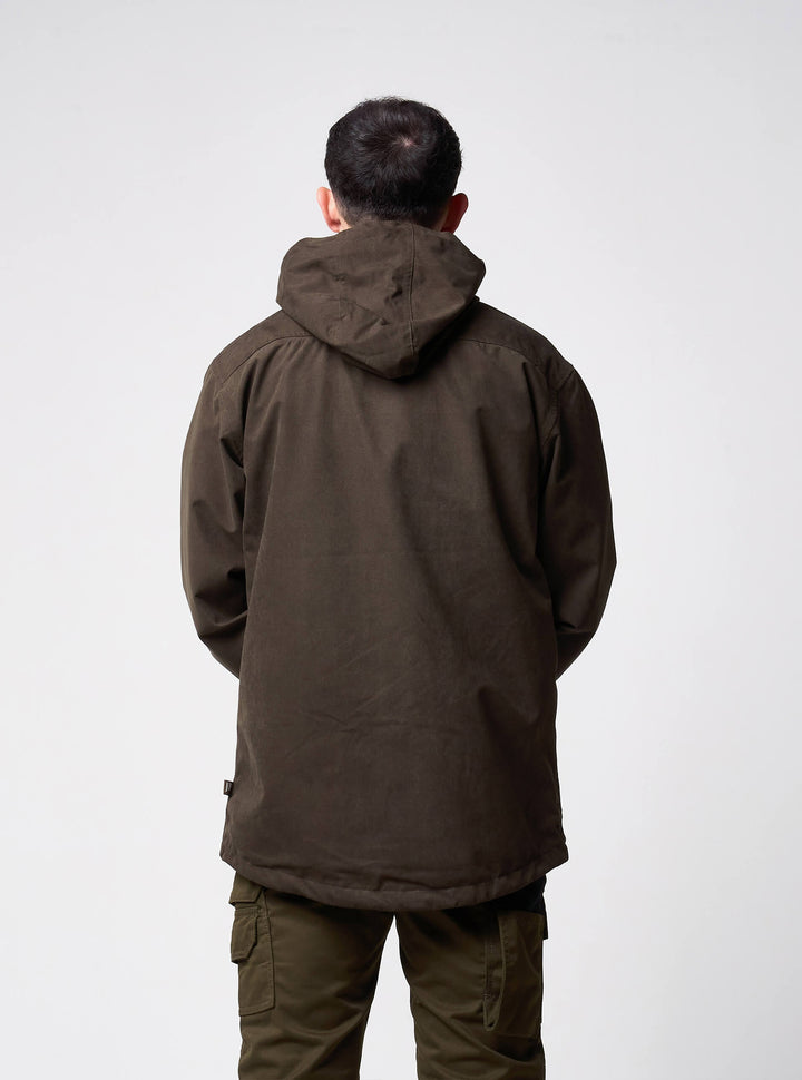 Jack Pyke Ashcombe Overhead All-Weather Windbreaker Jacket for Men - Waterproof Smock with Pockets for Hiking, Fishing, Bushcraft – Brown