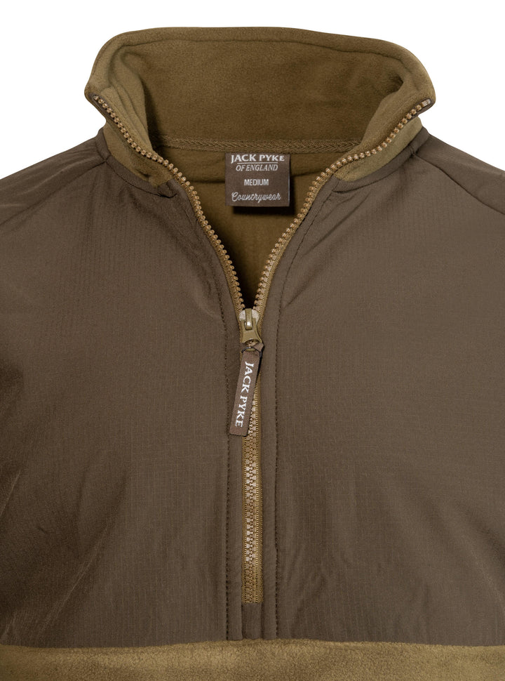 Jack Pyke Bleasdale Half Zip Fleece Top – Lightweight Outdoor Soft Fleece Jacket for Mens with Zipped Pocket and Contrast Panels – Ideal Warm Mid Layer for Hiking, Camping