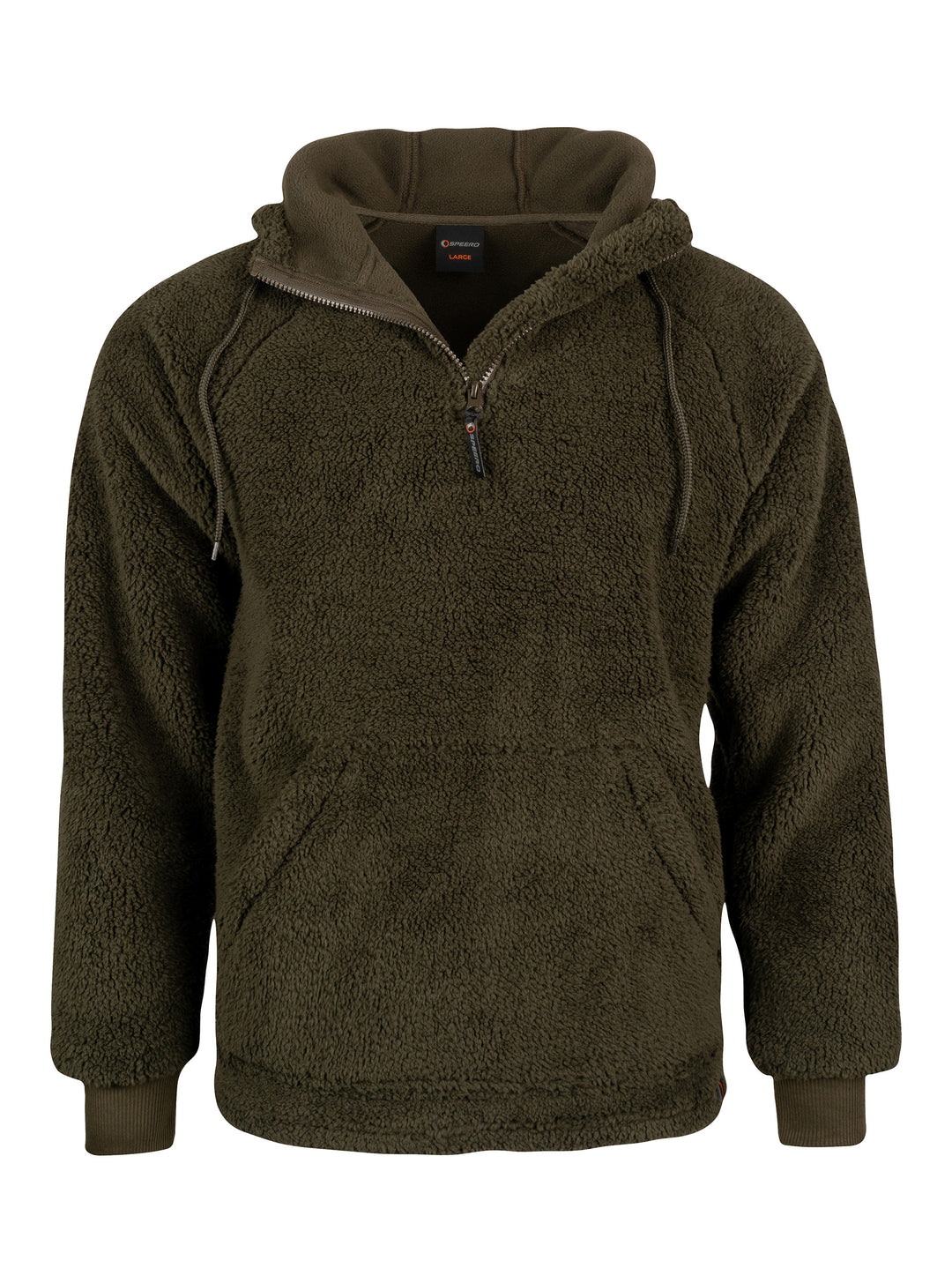 SPEERO Sherpa Fleece Hoodie Dunkeloliv