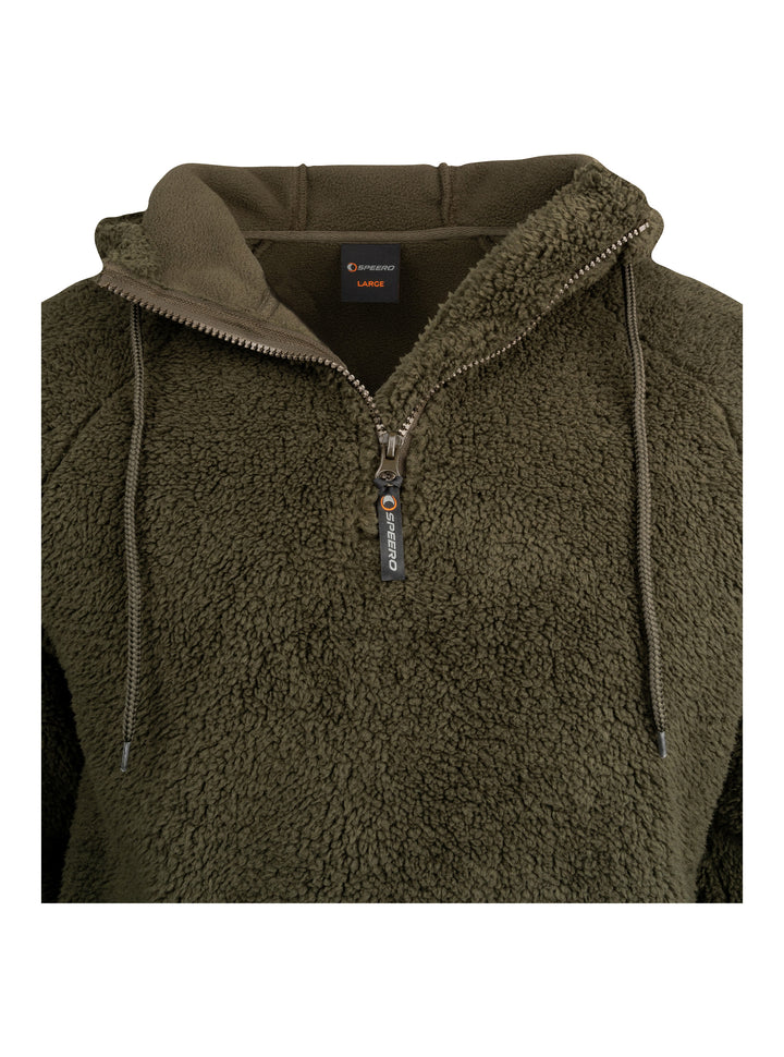 SPEERO Sherpa Fleece Hoodie Dunkeloliv
