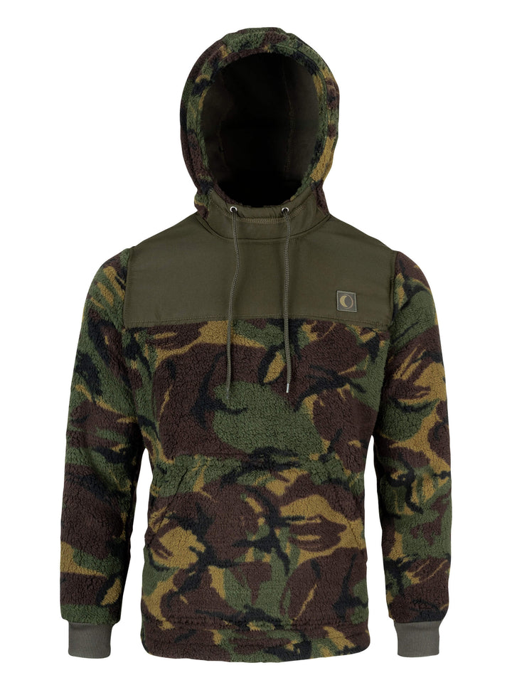 SPEERO Men’s Sherpa Fleece Hoodie Gen 2 – Deep Pile 300g Warm Pullover with Adjustable Hood, Reinforced Shoulder & Elbow Patches, Zipped Pockets for Outdoor, Casual Wear – DPM